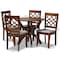 Baxton Studio Sandra Grey Upholstered and Walnut Wood 5-Piece Dining Set 172-9875-10901 - alternate 8